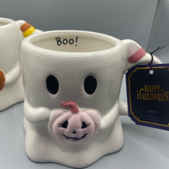 Global Design Candy Corn Boy And Girl Ghost Set BOO With Pumpkins NEW - Picture 3 of 4